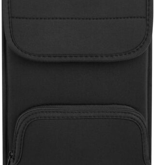 CaZLUTION Slim Neoprene Keyboard Sleeve Case for Wireless Keyboards (Fits 5.5" x 15.5" up to 5.5" x 17.7"), Protective Travel Storage with Mouse Pocket - Black