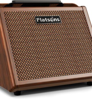 Flatsons Crush20 Acoustic Guitar Amp, 20W Mic/Guitar Amplifier with Reverb, 2-Band EQ, Rechargeable 8H Battery Life, Advanced Dual-chip Wireless Portable Speaker for 6.35mm Microphone/Acoustic Guitars